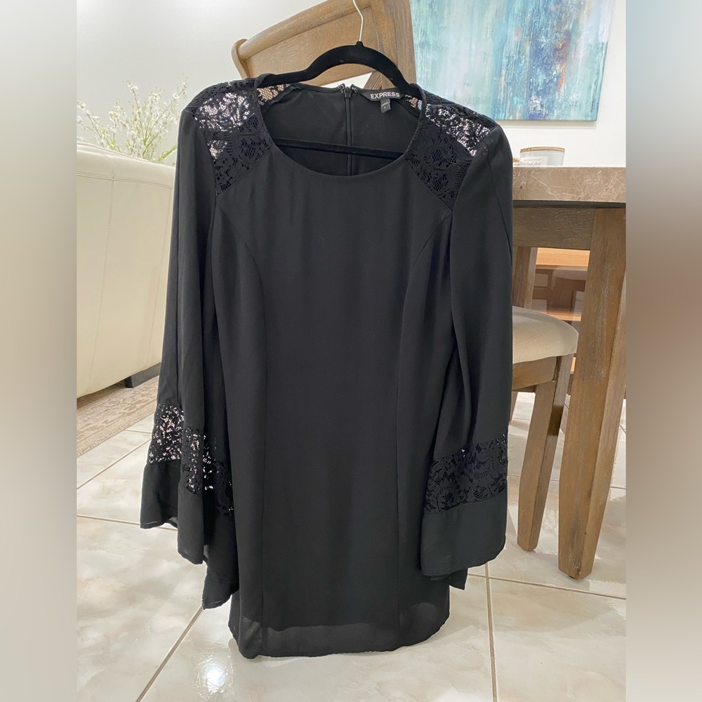 Express long sleeve black dress, size 6